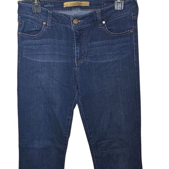 Liverpool Women’s Size 10 Straight Leg Jeans Blue Dark Wash Denim Stretch NWOT - Picture 2 of 7